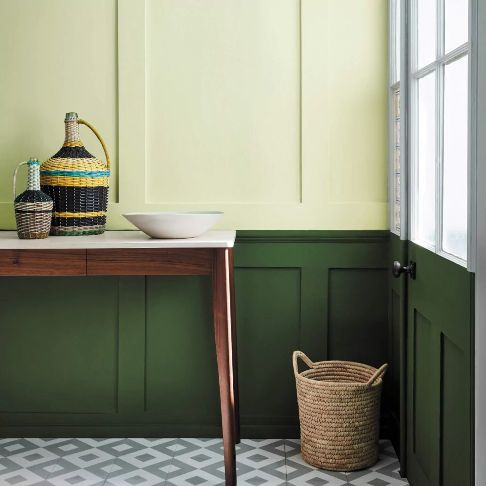 Interior paint Little Greene color green Acorn (87).