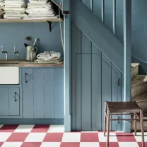 Interior paint Little Greene color blue Etruria (326).