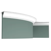 c230f cornice moulding 3c4a Flexible version of the C230. Narrow cornice moulding with a classic linear design. Thanks to its Flex technology, curved walls and surfaces are no problem. Installation remark: It is necessary to screw this profile on the wall. Flex Radius: R min = 150 cm
