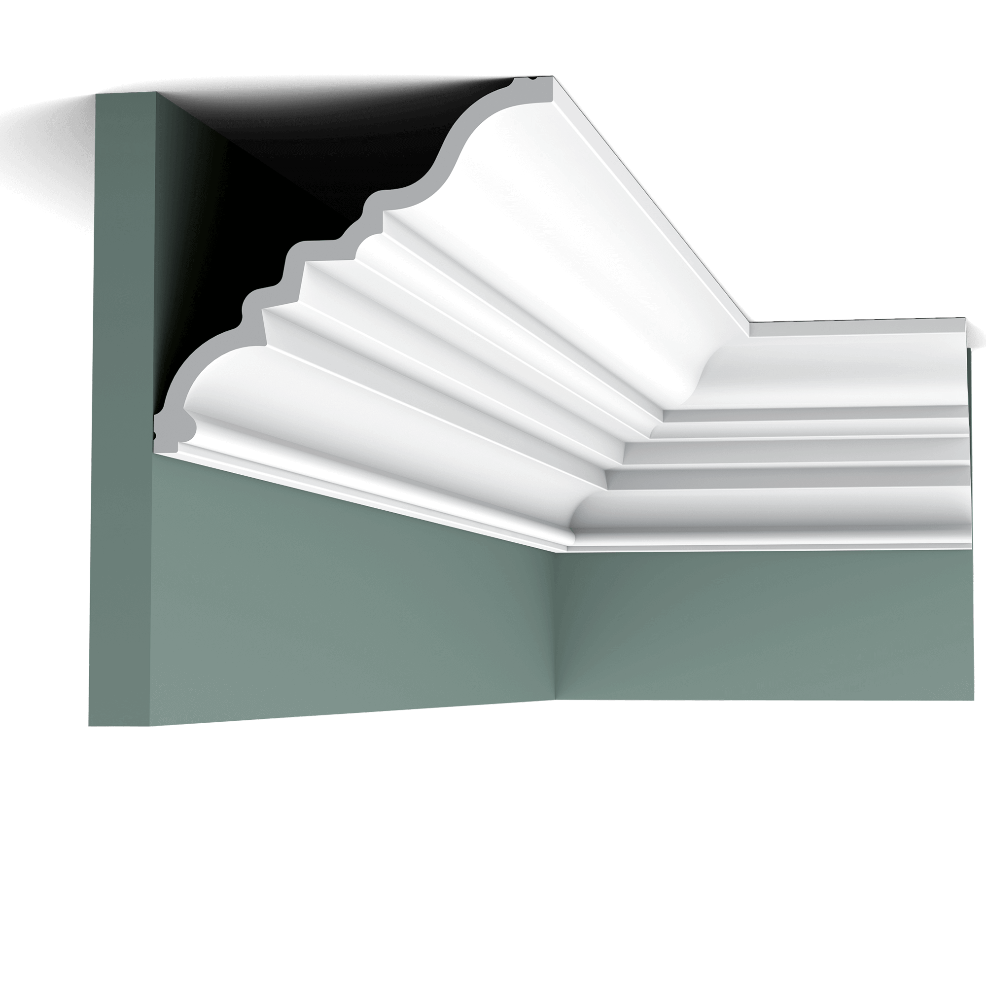The cornice C327 is part of our fragmented cornice family and creates a beautiful play of light and shadow. Two smaller cornices in the same family are C325(F) and C326(F).