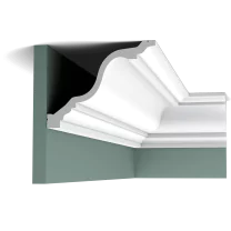 c334 cornice moulding 9d66 Elegant, classic swan-neck cornice moulding. Installation remark: It is necessary to screw this profile on the wall.