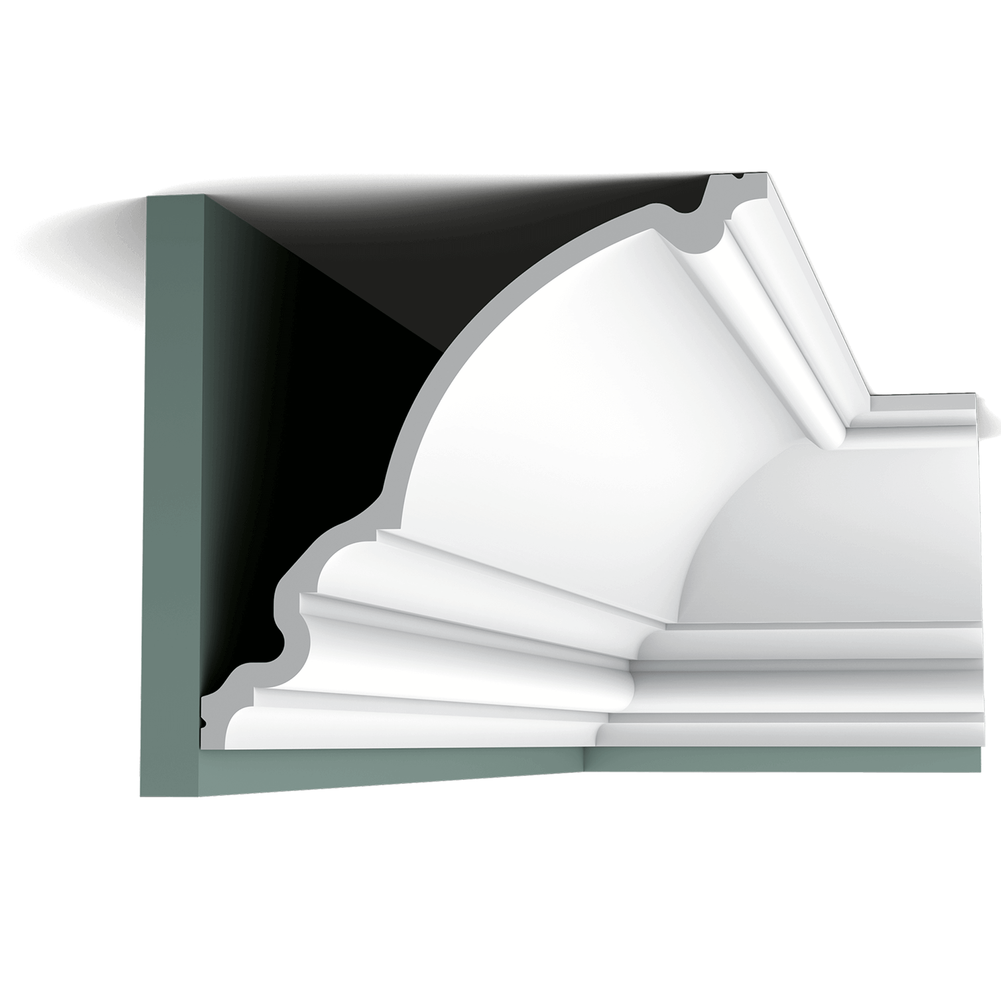 c336 cornice moulding 671e A classic oversized cornice moulding designed for larger spaces. Are you prepared to make a statement? Installation remark: It is necessary to screw this profile on the wall.