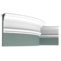 c339f border 104e Flexible version of the C339. This classic Cotswold cornice moulding is at home in almost any interior. Thanks to its Flex technology, curved walls and surfaces are no problem. Installation remark: It is necessary to screw this profile on the wall. Flex Radius: R min = 380 cm