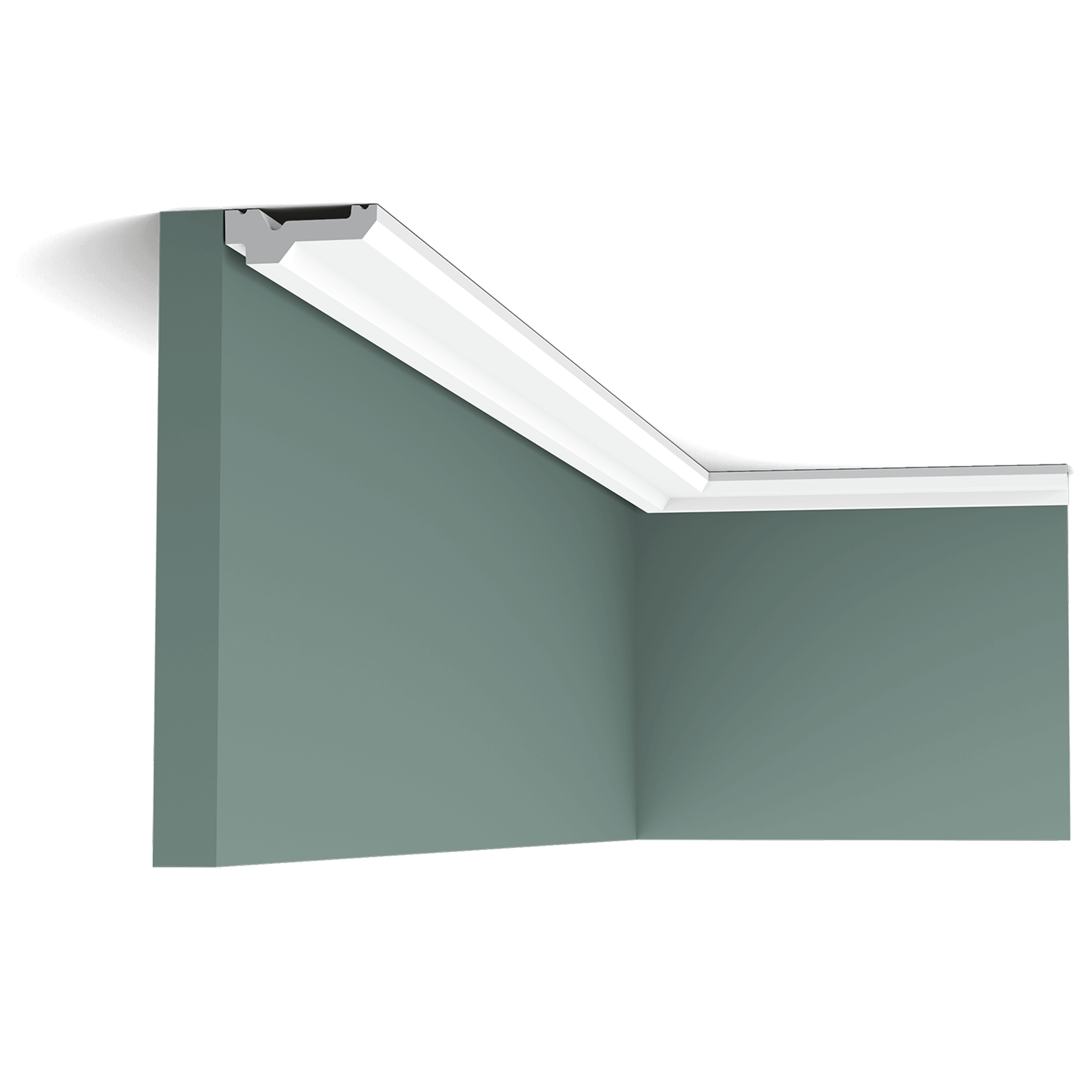 c360 cornice moulding 6d47 Timeless narrow, flat cornice moulding with shadow line at the back. Designed by Jacques Vergracht.