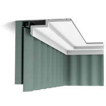 c391 curtain profile 2f23 This clean, modern profile from the Steps range is also suitable as a curtain pelmet. This nicely conceals the curtain fixtures for a neat finish. Designed by Orio Tonini.