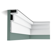 c396 border 8dbc A clean, modern profile from the Steps range. Here we fix the largest section to the wall for an elevated effect. The angled corners above and below provide additional subtle shadow lines. Designed by Orio Tonini.