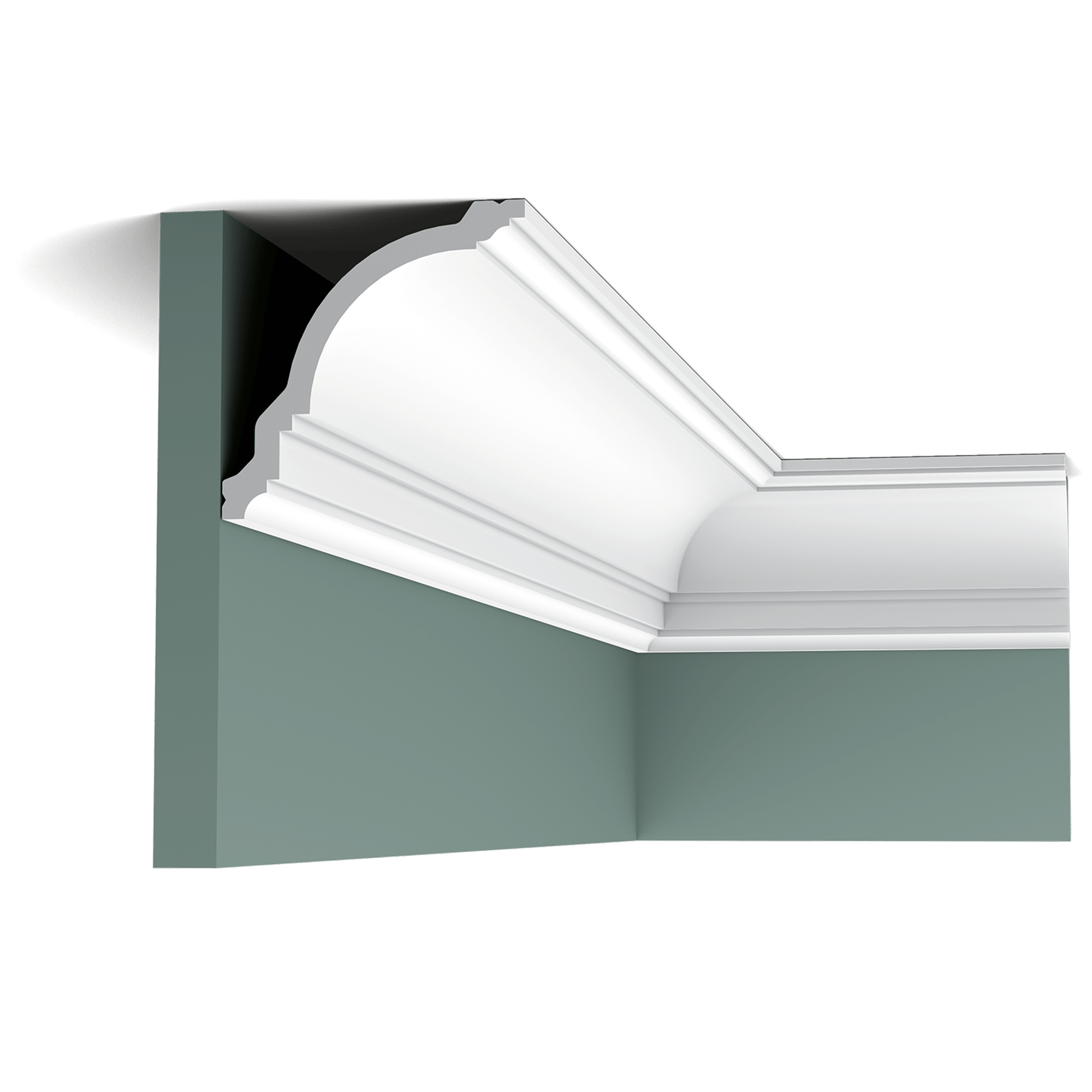 This elegant cornice moulding creates a subtle transition from wall to ceiling. This bestseller fits a variety of interiors.