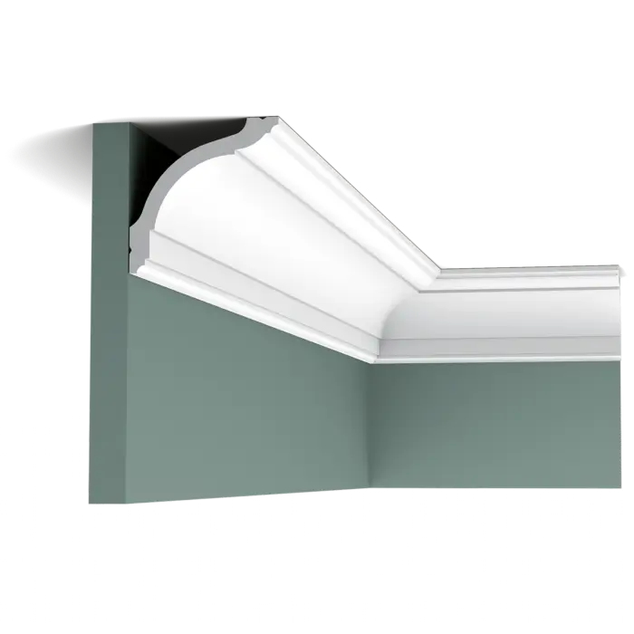 Timeless cornice moulding that combines easily with a variety of decorating styles.