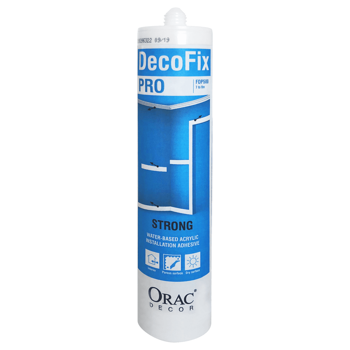 Strong installation adhesive for interior, porous AND dry surfaces