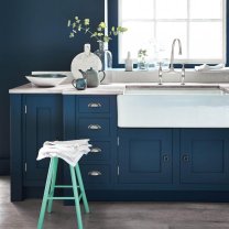 Interior paint Little Greene color blue Hicks blue (208).