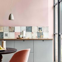 Interior paint Little Greene color red & pink Light Peachblossom (3).