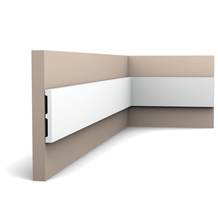 main img 48 This large, simple panel moulding is part of the SQUARE family. Use this multifunctional profile to fit your entire home with the same skirting board. All you need to do is select the correct size to fit your space.