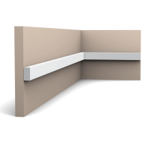 main img 53 The SX194 is our smallest and simplest profile and is part of the SQUARE family. This multifunctional profile can be used as panel moulding to finish a wainscoting or as a skirting board to create a subtle transition between floor and wall.