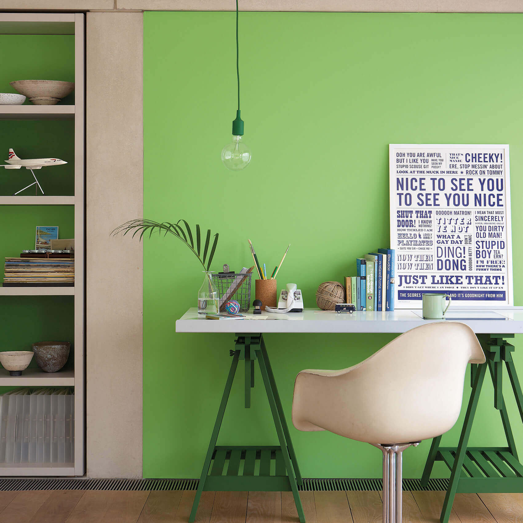 Interior paint Little Greene color green Phthalo Green (199).