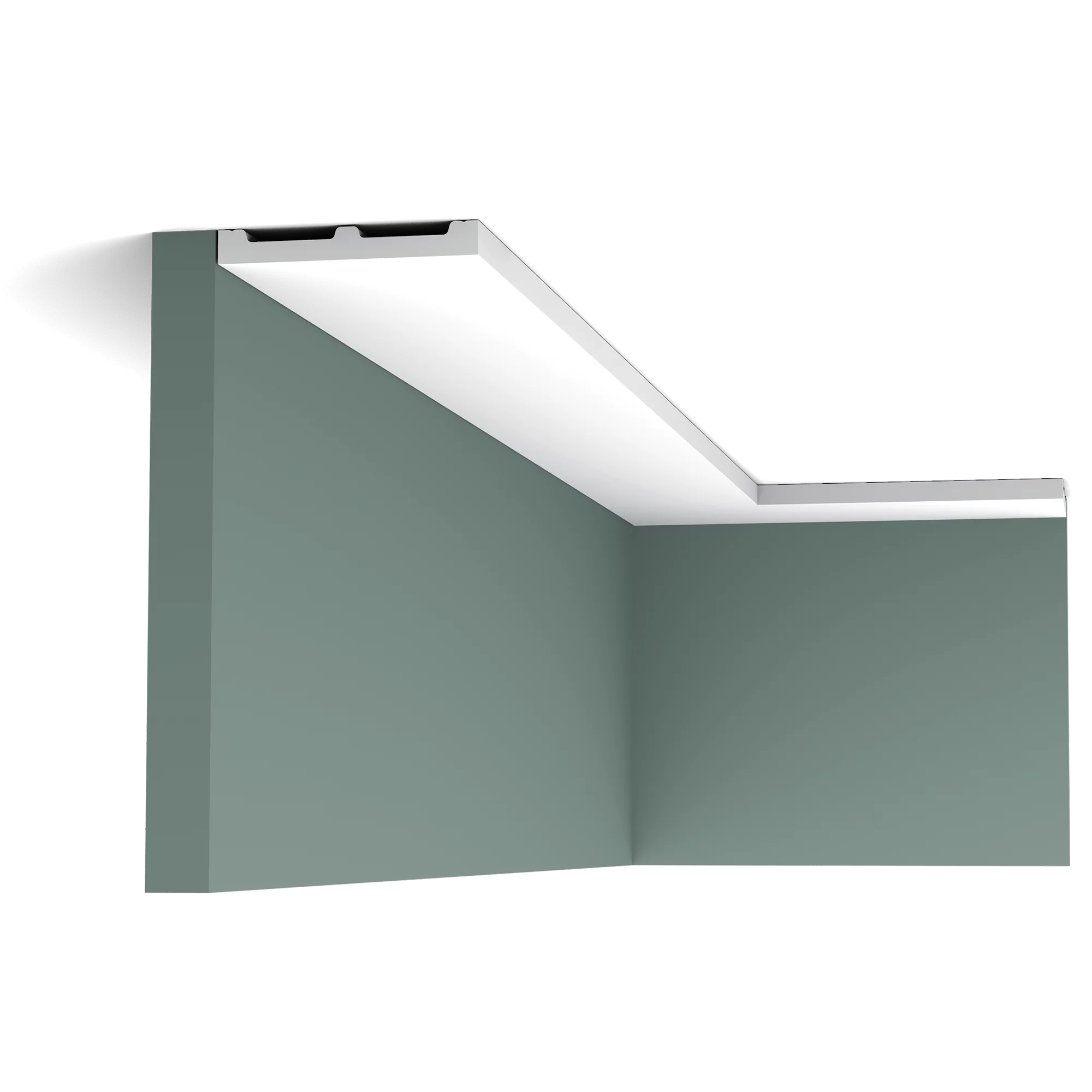 This large, simple cornice moulding is part of the SQUARE family. Use this multifunctional profile to fit your entire home with the same skirting board. All you need to do is select the correct size to fit your space.