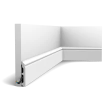 sx173 ral 9003 2000x2000 a942 NEW - Product finished with RAL9003 Signal white. It is not necessary to repaint this profile after installation. Elegant, classic skirting board from the CONTOUR family which combines a minimalist design with gentle curlicues.