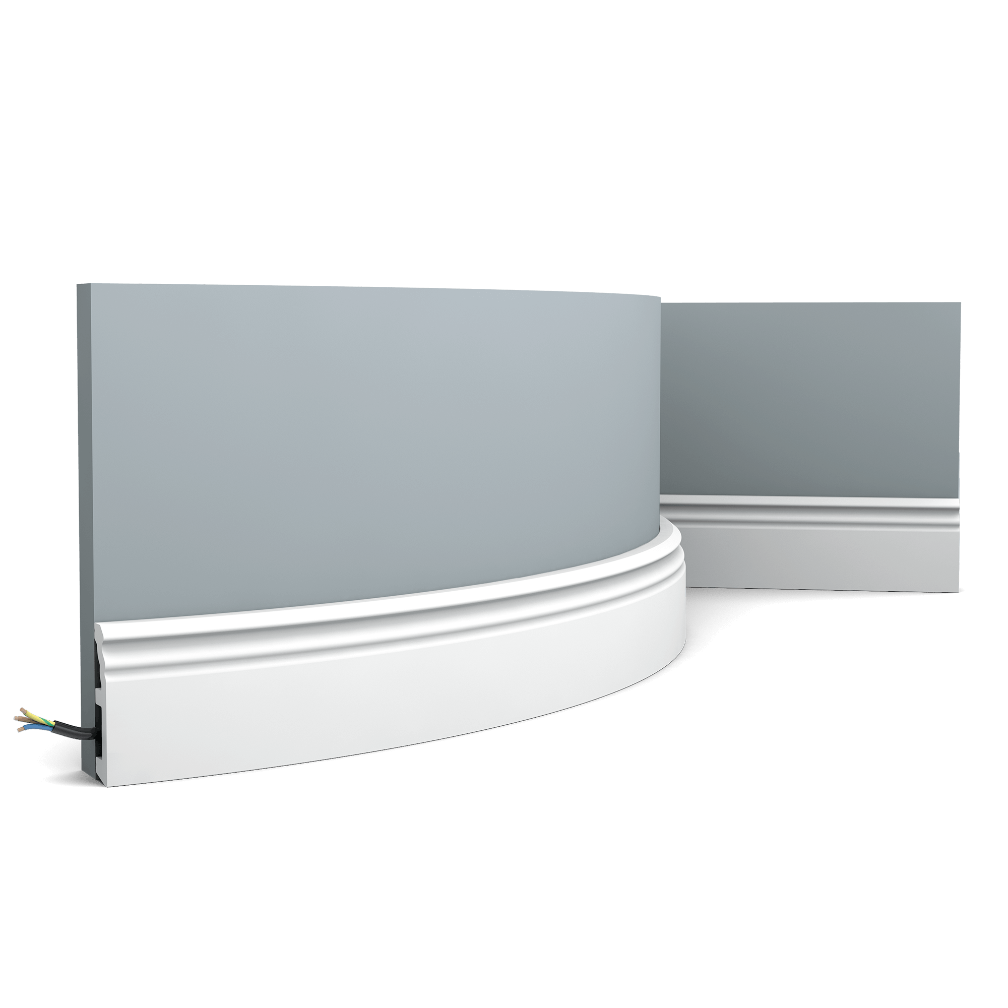 The flexible version of the SX195. The SX195 HAMBURG is a timeless skirting board. Its unique shape with a rich history provides your wall with an elegant finish. Flex Radius: R min = 30 cm
