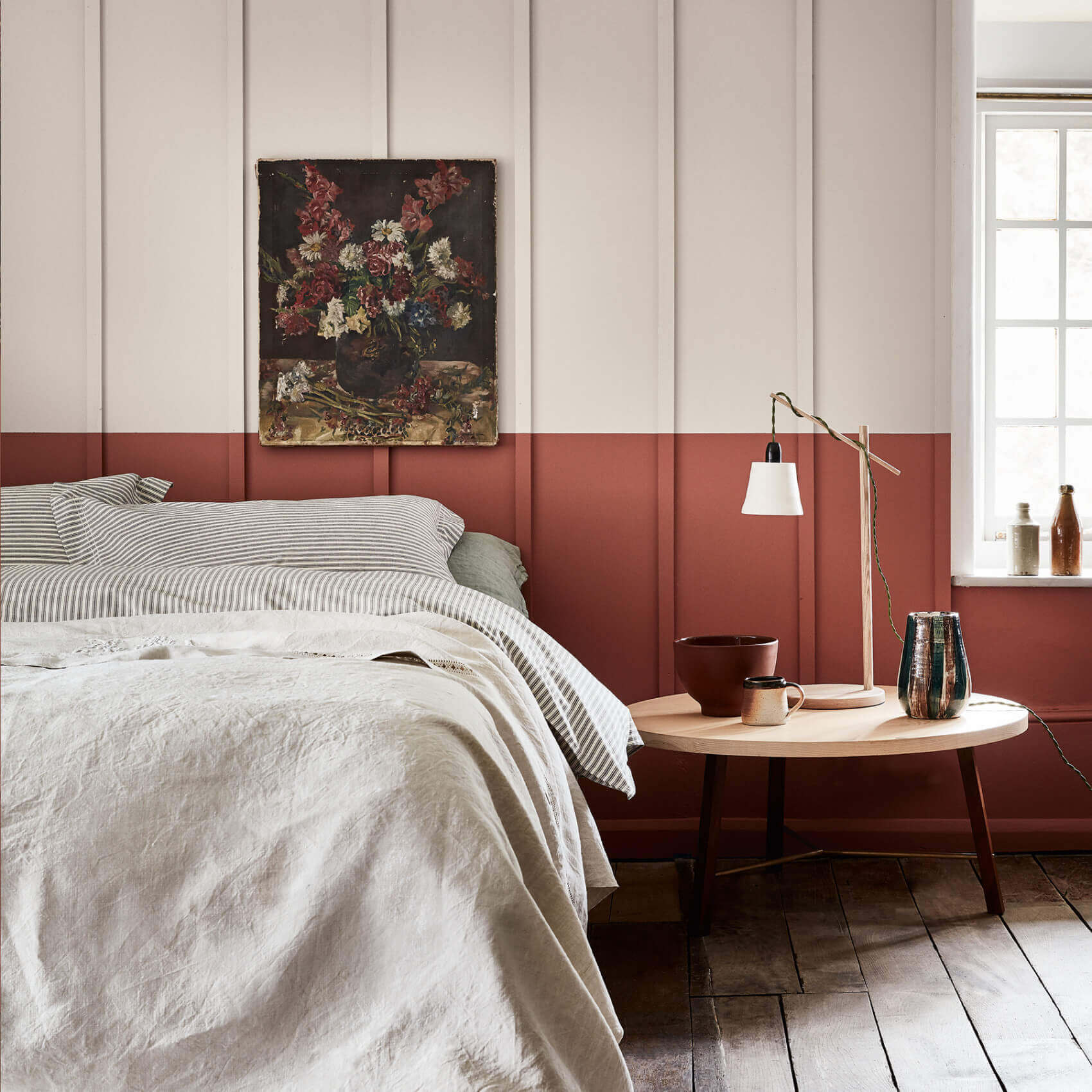 Interior paint Little Greene color red & pink Tuscan Red (140).