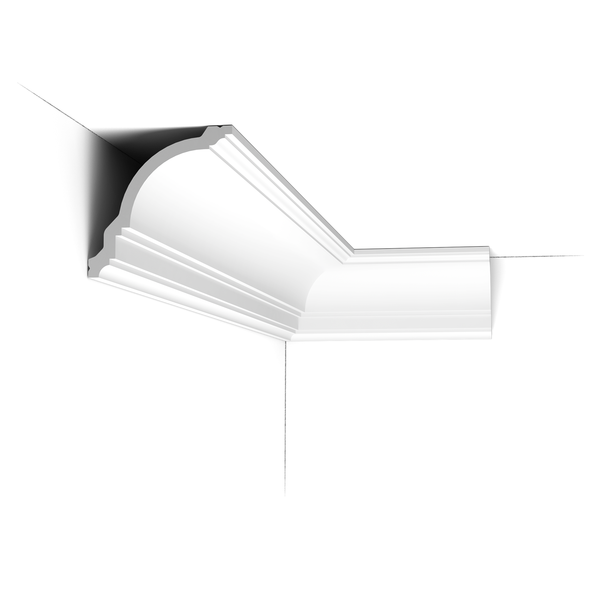This elegant cornice moulding creates a subtle transition from wall to ceiling. This bestseller fits a variety of interiors.
