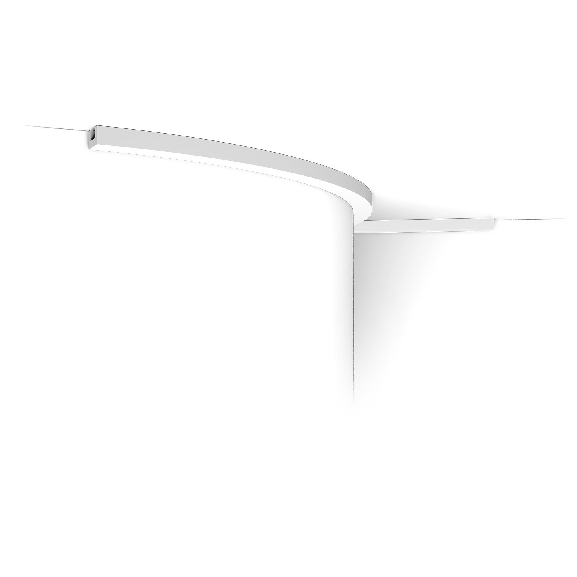 Flexible version of the CX190. Subtle, impact-resistant U-shaped profile. A handy solution to conceal cables along walls and ceilings. Designed by Orio Tonini. Thanks to its Flex technology, curved walls and surfaces are no problem. Installation remark: It is necessary to screw this profile on the wall. Flex Radius: R min = 30 cm, R* min = 130 cm