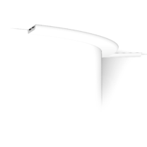 sx183f c Flexible version of the SX183. This multifunctional skirting board with rounded top provides endless possibilities. Thanks to its Flex technology, curved walls and surfaces are no problem. Installation remark: It is necessary to screw this profile on the wall. Flex Radius: R min = 40 cm