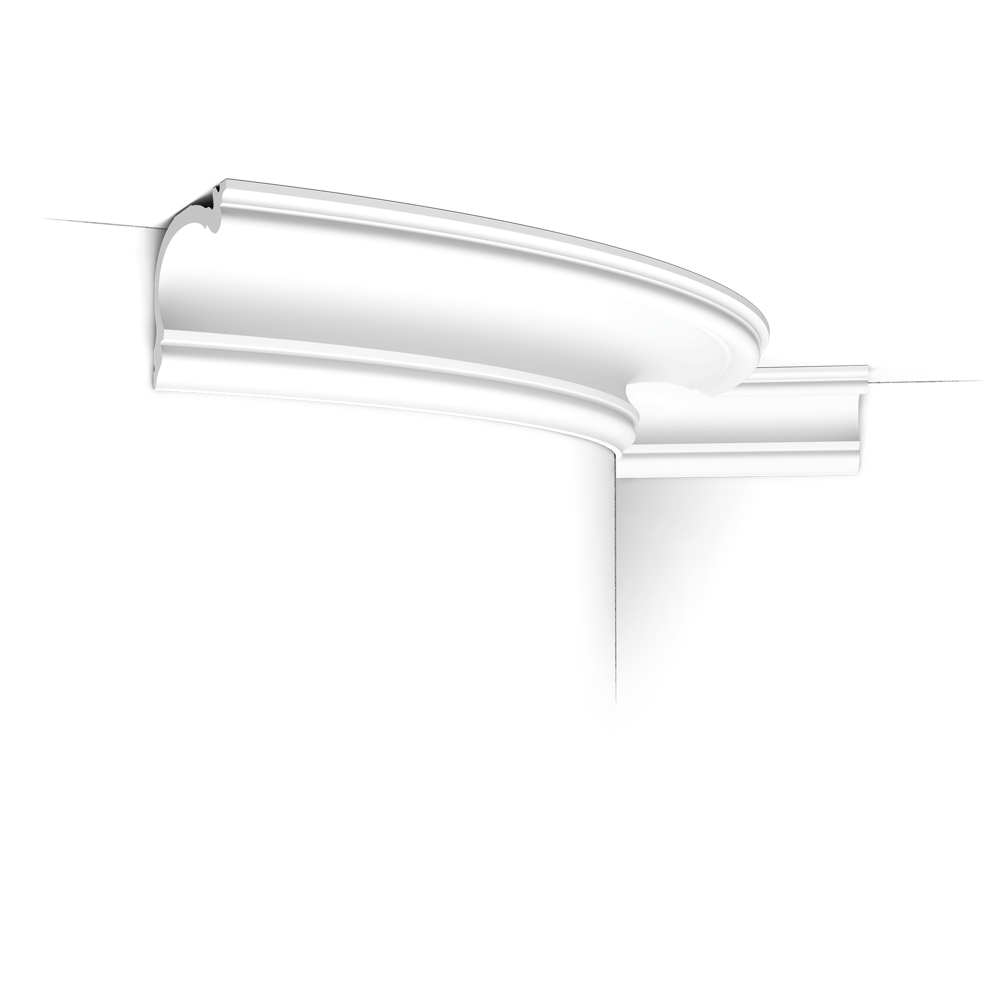 image Flexible version of the C341. A stately classic cornice moulding inspired by the rich heritage of English country homes. Thanks to its Flex technology, curved walls and surfaces are no problem.