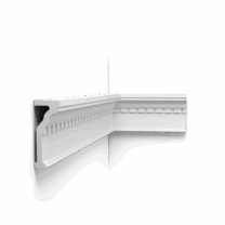 image As a more ornate version of panel moulding P4000, P4010 introduces an added layer of grandeur to your space. This crenellated panel moulding seamlessly fits pediment D401 or D400 for a harmonised look. It also features a broader topside that can double as a functional display ledge. Whether framing doors or creating cohesive wall designs, this moulding brings depth to any room, offering a tasteful blend of luxury and heritage style.