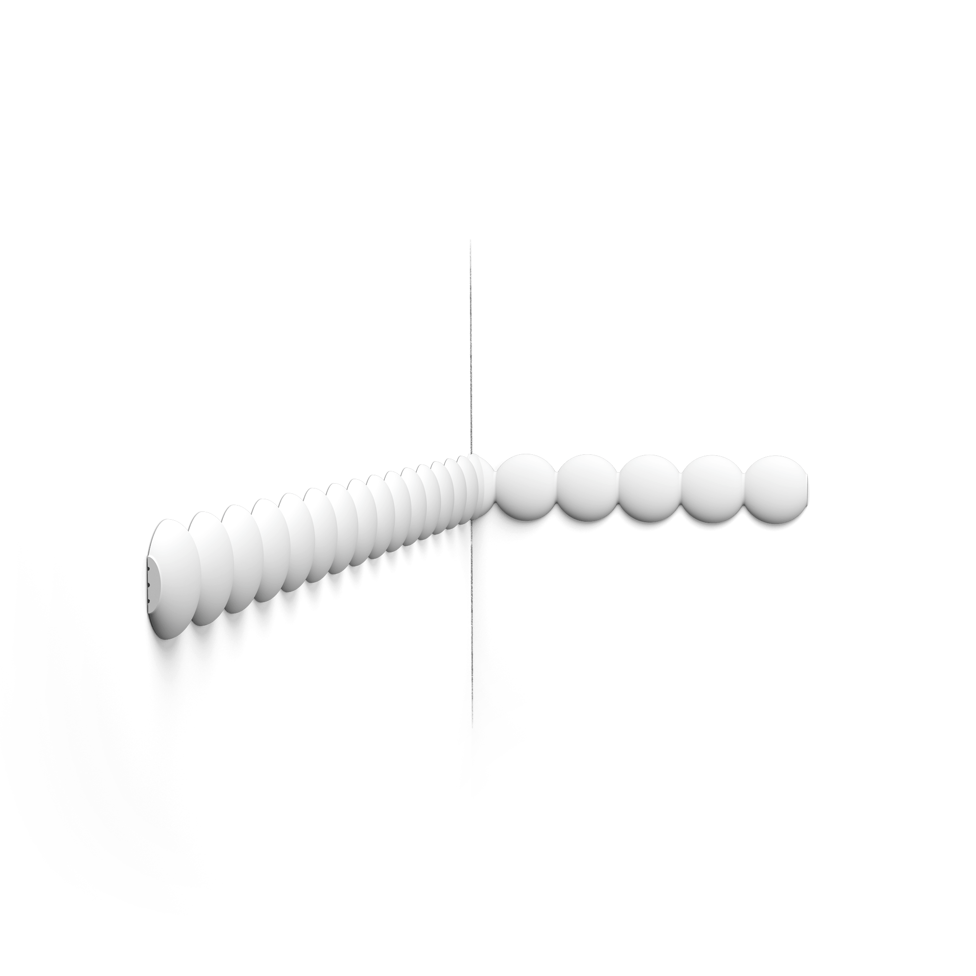 image .
Art Deco also has a softer side, and Roelfien Vos knows this like no other. The P9903 BOBBIN wall molding features a flowing, rhythmic pattern that seems to set the wall in motion without dominating. Playful, organic, and feminine, yet unmistakably Art Deco. Also available in flex.