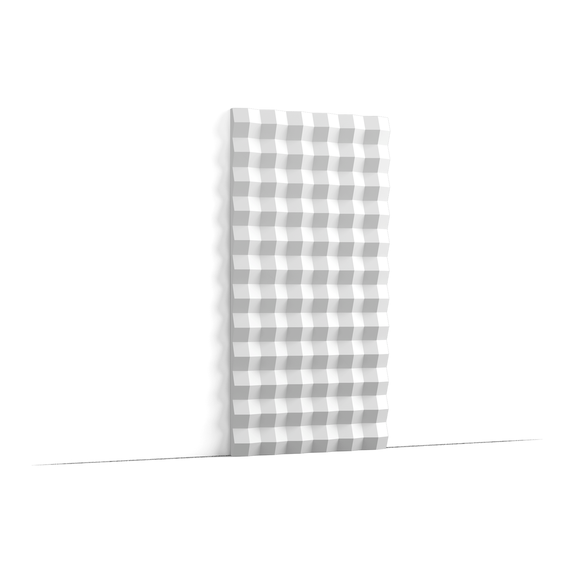 image W115 SLOPE is a product that has many faces: a unique shape and surface. Orio Tonini designed this fascinating play of light and shadow that delivers a transformative effect on the wall. A fun yet strong square-sized building block for your interior design.
