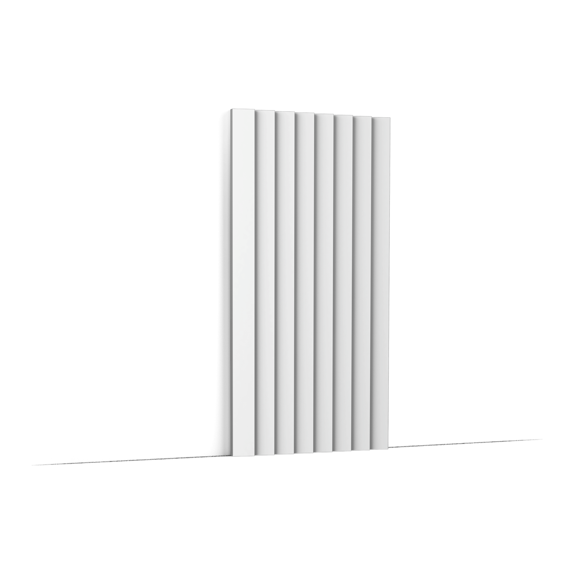 image WX204 RIPPLE reads like the pages of a good book. Its bevelled lines and origami-like folds are available in two proportions as the product can be used on both sides, the choice is yours. RIPPLE and TRACK are Orac 3D Wall Covering panels, now available in Duropolymer and longer lengths for the first time to empower your walls. Perfect to cover full ceiling heights in one go or for low wainscoting in demanding environments. Made of 100% sustainable materials. Only side A is primed. On side B, use two coats of final paint or apply a primer coat first, followed by the final paint.