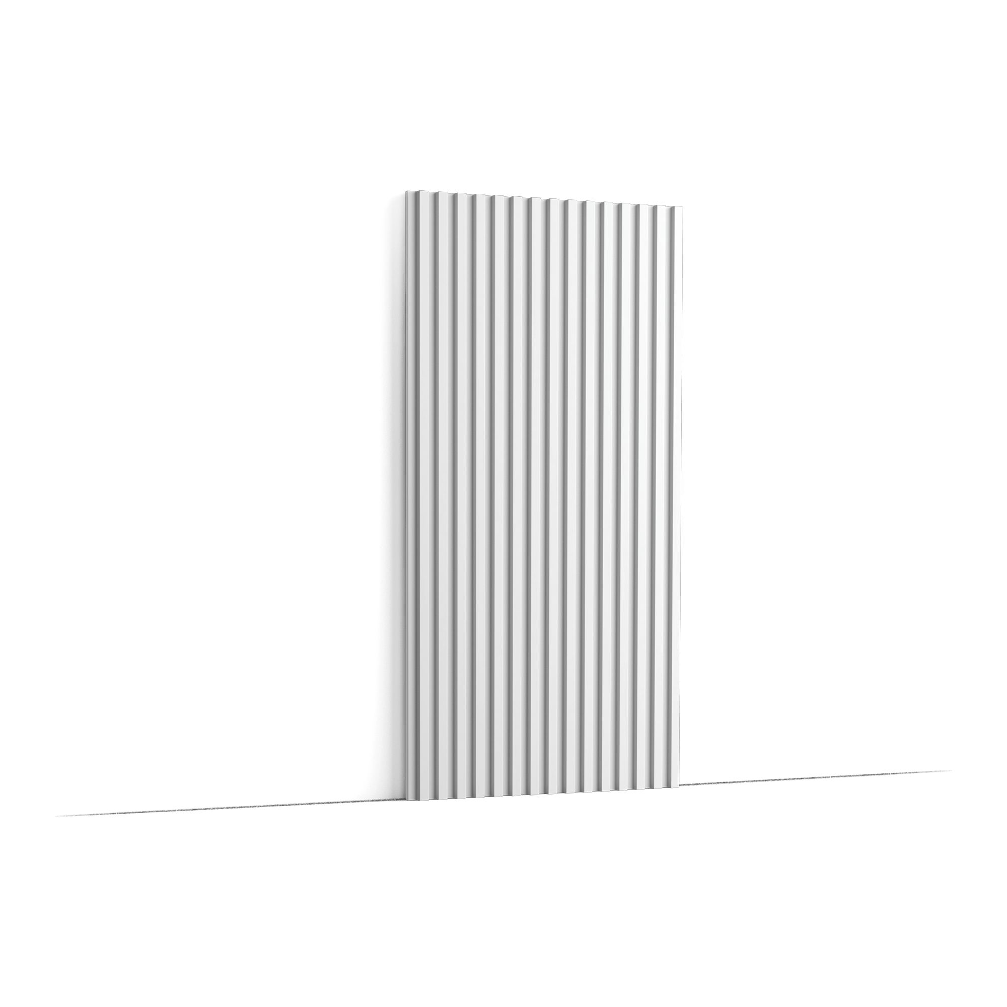 image Get your interior right on TRACK with this linear WX205 wall panel. Its rectangular, fluted lines are presented in two sets of proportions as the product can be used on both sides. The choice is yours. RIPPLE and TRACK are Orac Decor’s newest 3D Wall Covering panels, now available in Duropolymer and longer lengths for the first time to empower your walls. Perfect to cover full ceiling heights in one go or for low wainscoting in demanding environments. Made of 100% sustainable materials. Only side A is primed. On side B, use two coats of final paint or apply a primer coat first, followed by the final paint. Use this 2m60 version to cover full ceiling heights in one go. For all other applications, you can use the 2m version.