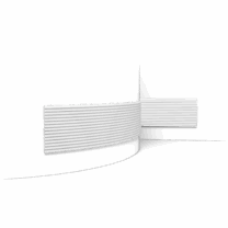 image Flexible version of WX205. Get your interior right on TRACK with this linear WX205 wall panel. Perfect to cover full ceiling heights in one go or for low wainscoting in demanding environments. Made of 100% sustainable materials. The flexible variant is only one-sided.