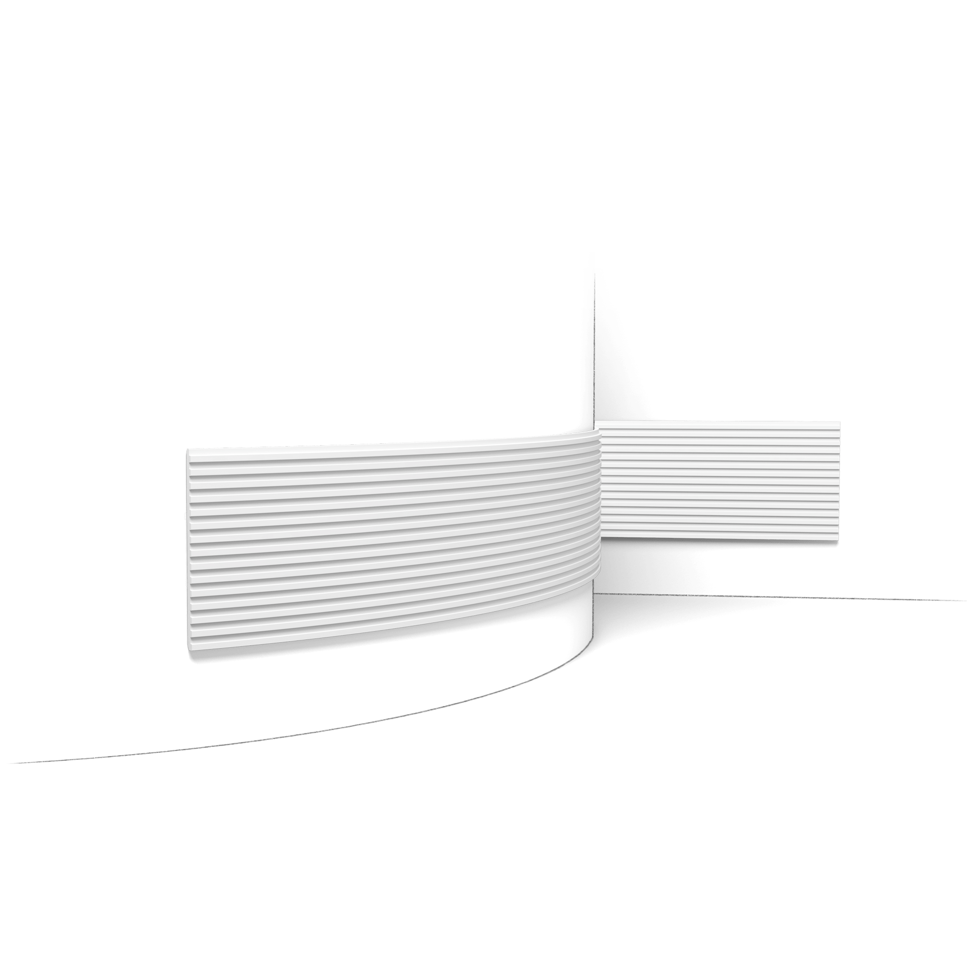image Flexible version of WX205. Get your interior right on TRACK with this linear WX205 wall panel. Perfect to cover full ceiling heights in one go or for low wainscoting in demanding environments. Made of 100% sustainable materials. The flexible variant is only one-sided.